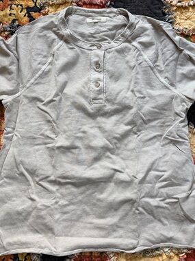 Madewell khaki  Short Sleeve Henley Tee